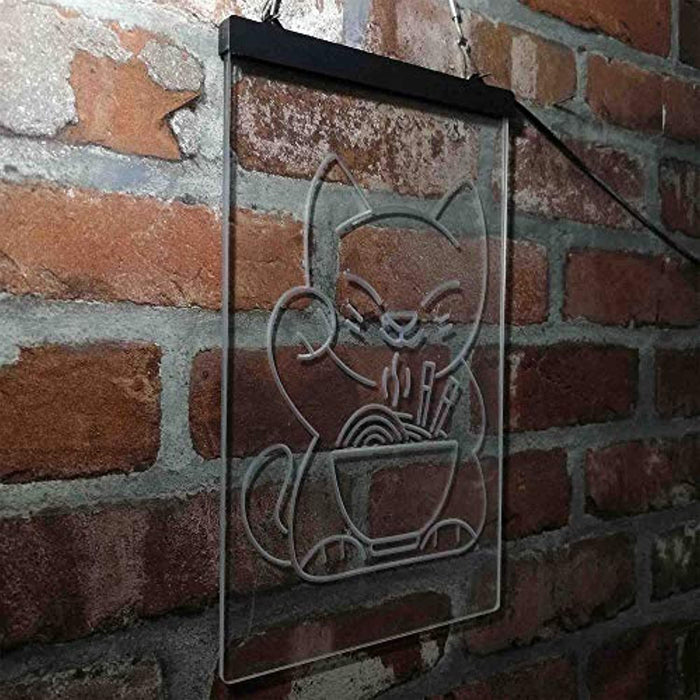 Maneki Neko Ramen Luck Cat LED Light Sign - Way Up Gifts