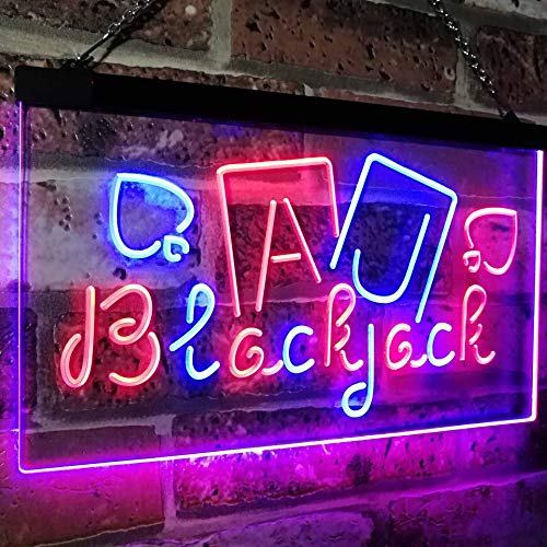 Poker Blackjack LED Light Sign - LED Gift Works
