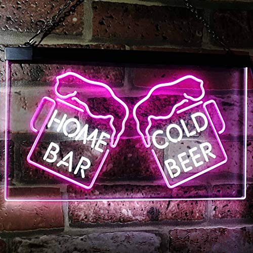 Home Bar Cold Beer Cheers LED Light Sign - LED Gift Works
