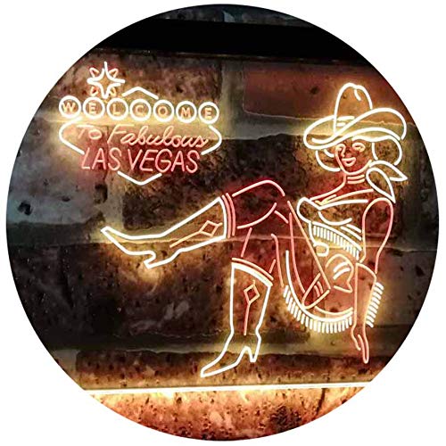 Cowgirl Welcome to Las Vegas LED Light Sign - LED Gift Works