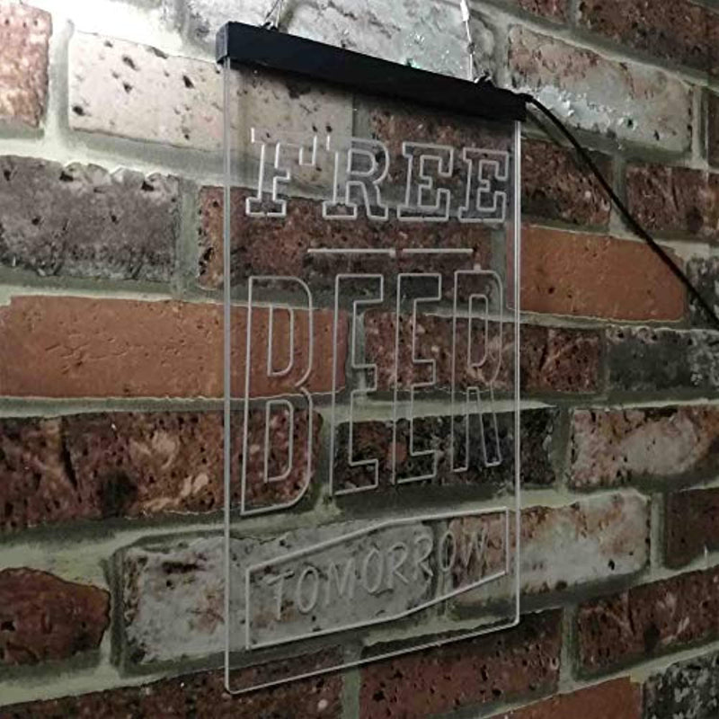 Free Beer Tomorrow LED Light Sign - LED Gift Works