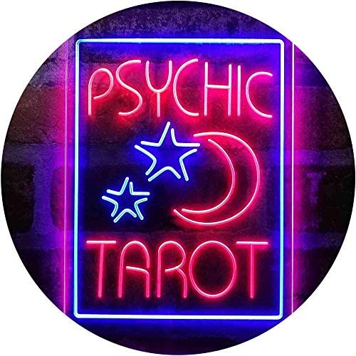 Psychic Tarot Reader Moon Stars LED Light Sign - LED Gift Works