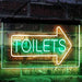 Restrooms Arrow Right Toilets LED Light Sign - Way Up Gifts