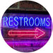 Right Restroom Arrow LED Light Sign - Way Up Gifts