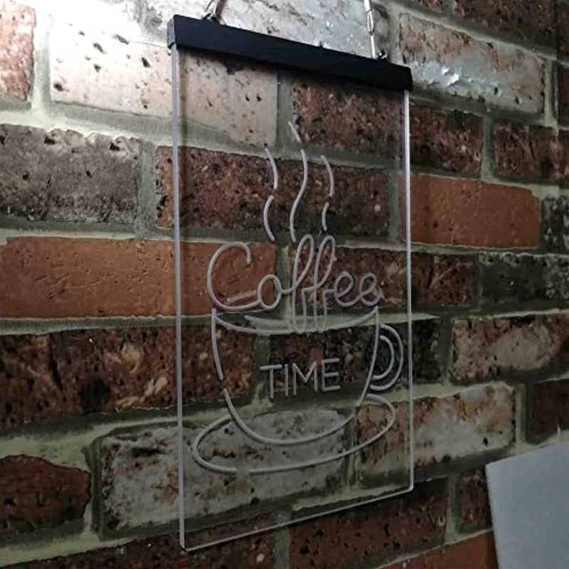 Coffee Time Cup Shop Cafe LED Light Sign - LED Gift Works