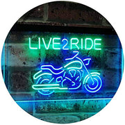 Motorcycle Live to Ride LED Light Sign - LED Gift Works