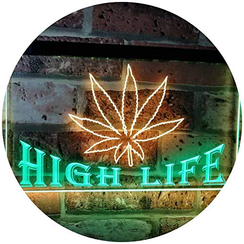 Marijuana Weed Leaf High Life LED Light Sign - LED Gift Works