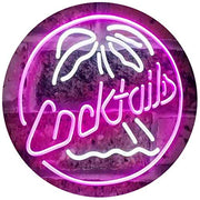 Palm Tree Cocktails LED Light Sign - LED Gift Works