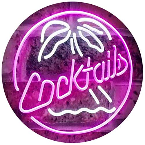 Palm Tree Cocktails LED Light Sign - LED Gift Works