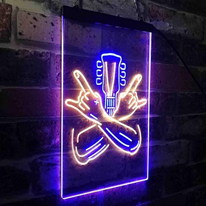 Musician Rock Hands Guitarist Metal Hard Rock Music LED Light Sign - LED Gift Works