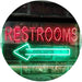 Left Restrooms Arrow LED Light Sign - Way Up Gifts