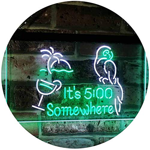 Parrot It's Five O'Clock Somewhere LED Light Sign - Way Up Gifts