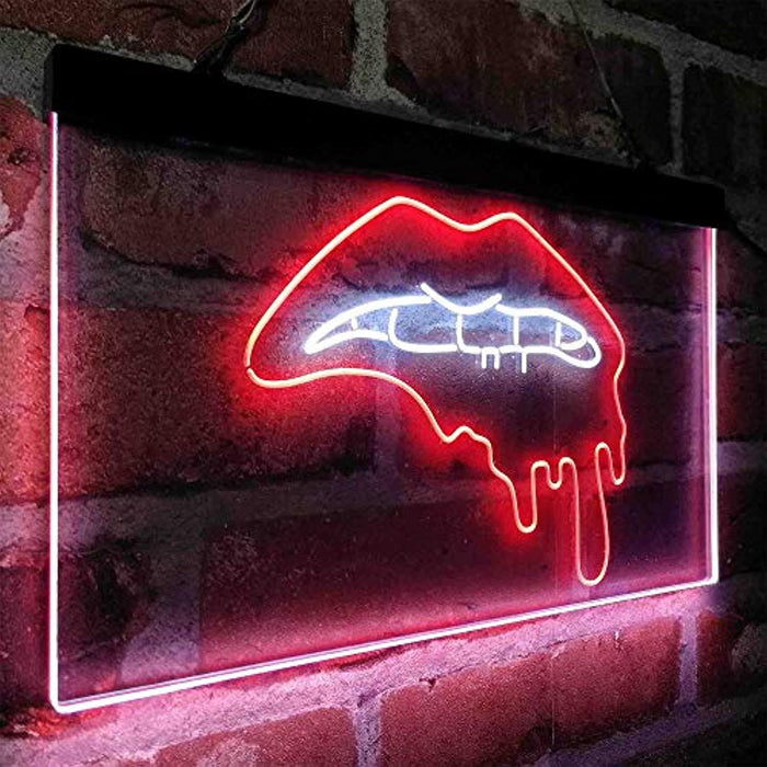 Biting Lip Bite Bleeding Art LED Light Sign - Way Up Gifts
