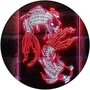 Koi Fish Tattoo Line Art LED Light Sign - LED Gift Works