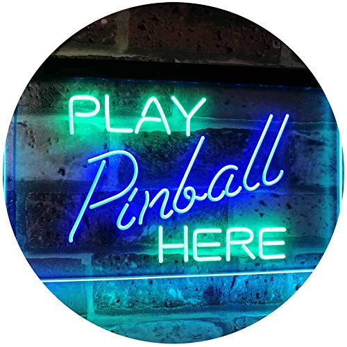 Arcade Game Room Play Pinball Here LED Light Sign - Way Up Gifts