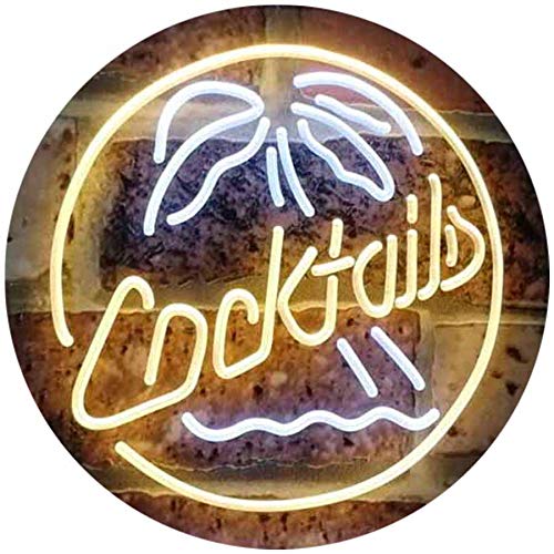 Palm Tree Cocktails LED Light Sign - LED Gift Works
