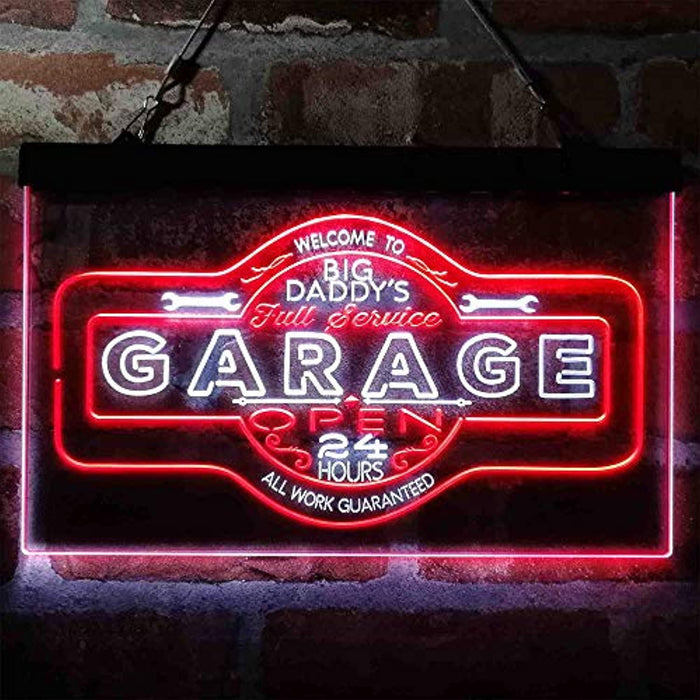 Big Daddy Garage Tools Man Cave LED Light Sign - Way Up Gifts