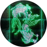 Koi Fish Tattoo Line Art LED Light Sign - LED Gift Works
