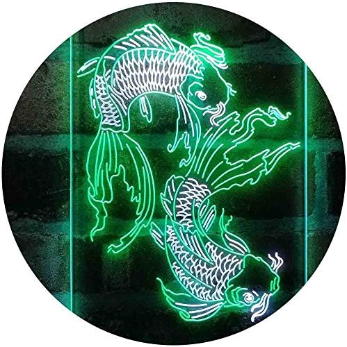 Koi Fish Tattoo Line Art LED Light Sign - LED Gift Works