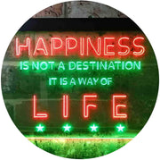 Happiness is a Way of Life Quotes Bedroom Decor LED Light Sign - LED Gift Works