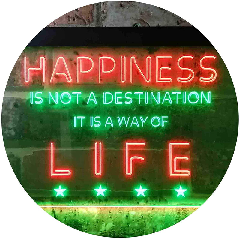 Happiness is a Way of Life Quotes Bedroom Decor LED Light Sign - LED Gift Works