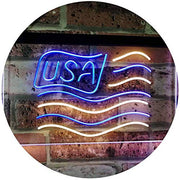 USA Flag LED Light Sign - LED Gift Works
