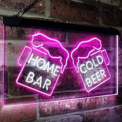 Home Bar Cold Beer Cheers LED Light Sign - LED Gift Works