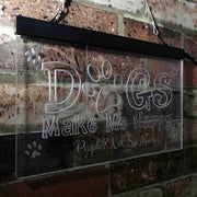 Humor Dogs Make Me Happy LED Light Sign - LED Gift Works