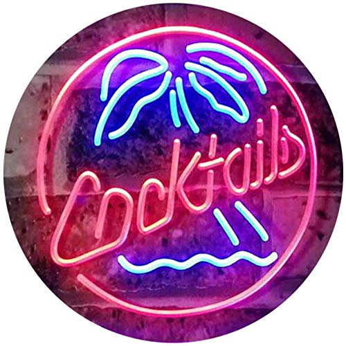 Palm Tree Cocktails LED Light Sign - LED Gift Works