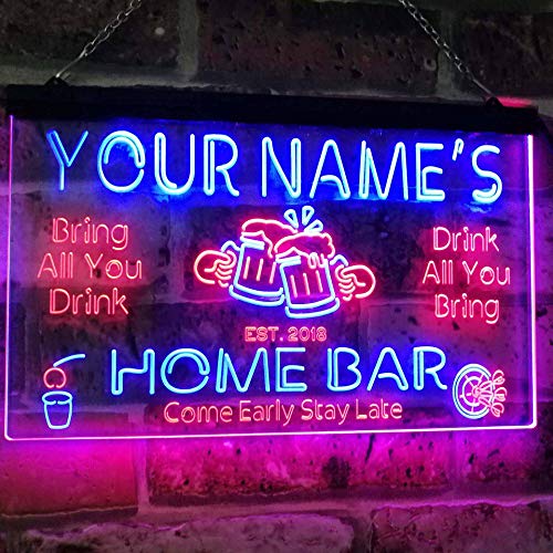 Personalized Home Bar LED Light Sign - Way Up Gifts