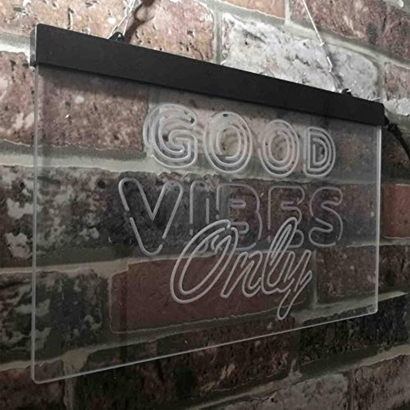 Good Vibes Only Party Room LED Light Sign - LED Gift Works