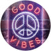 Good Vibes Peace Hippie Bedroom Decor LED Light Sign - Way Up Gifts