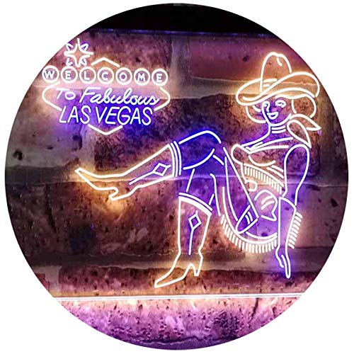 Cowgirl Welcome to Las Vegas LED Light Sign - LED Gift Works