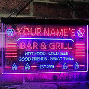 Personalized Restaurant Bar & Grill LED Light Sign - LED Gift Works