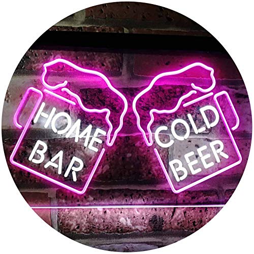 Home Bar Cold Beer Cheers LED Light Sign - LED Gift Works