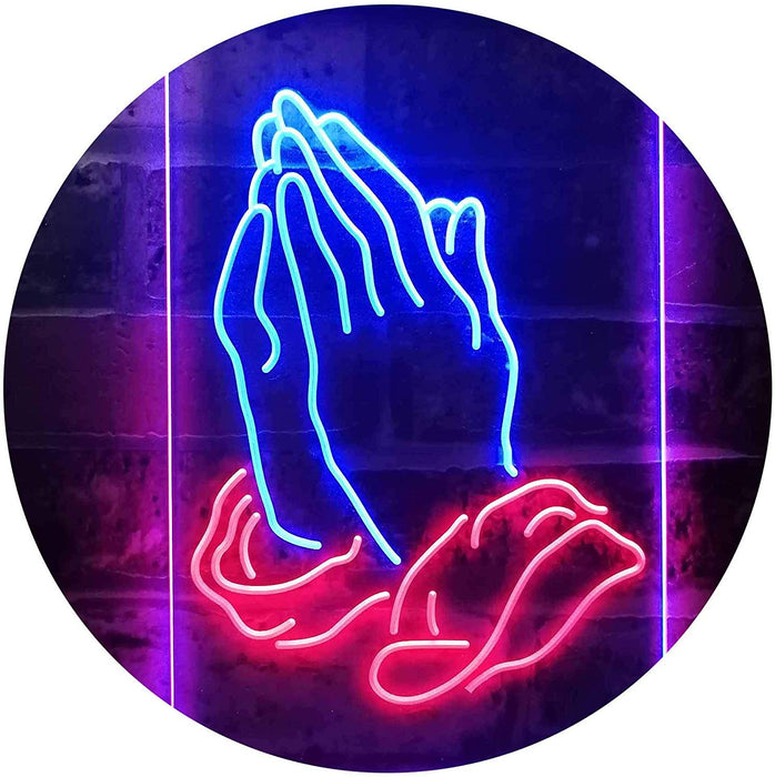 Religious Hands Praying LED Light Sign - Way Up Gifts