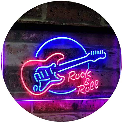 Guitar Rock & Roll Band Music LED Light Sign - LED Gift Works