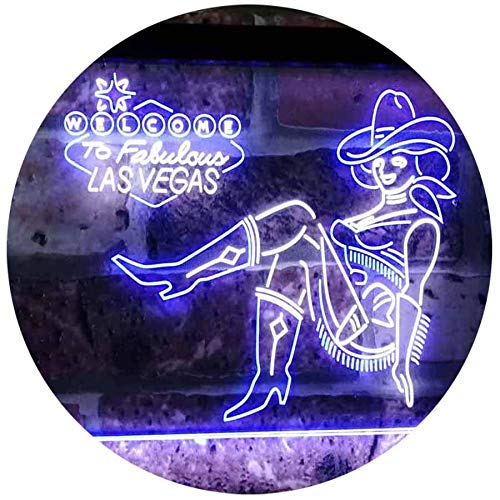 Cowgirl Welcome to Las Vegas LED Light Sign - LED Gift Works