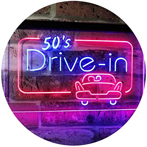 Movie Theater 50s Drive In LED Light Sign - Way Up Gifts