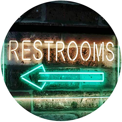 Left Restrooms Arrow LED Light Sign - Way Up Gifts