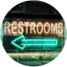 Left Restrooms Arrow LED Light Sign - Way Up Gifts