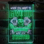 Remember Why You Started Fitness Gym Weightlifting LED Light Sign - LED Gift Works