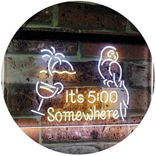 Parrot It's Five O'Clock Somewhere LED Light Sign - Way Up Gifts