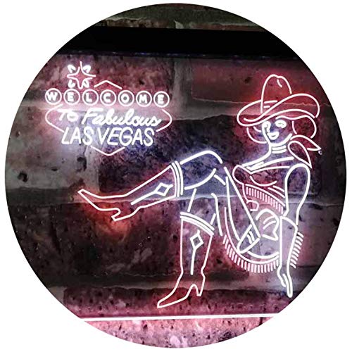 Cowgirl Welcome to Las Vegas LED Light Sign - LED Gift Works