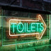 Restrooms Arrow Right Toilets LED Light Sign - Way Up Gifts