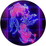 Koi Fish Tattoo Line Art LED Light Sign - LED Gift Works