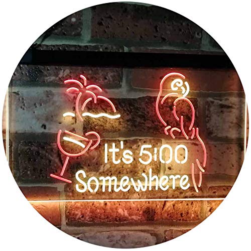 Parrot It's Five O'Clock Somewhere LED Light Sign - Way Up Gifts
