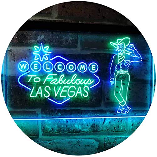 Cowboy Welcome to Las Vegas LED Light Sign - Way Up Gifts