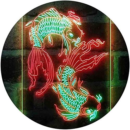 Koi Fish Tattoo Line Art LED Light Sign - LED Gift Works