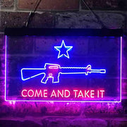 Come and Take It Gun Star Military Army LED Light Sign - LED Gift Works